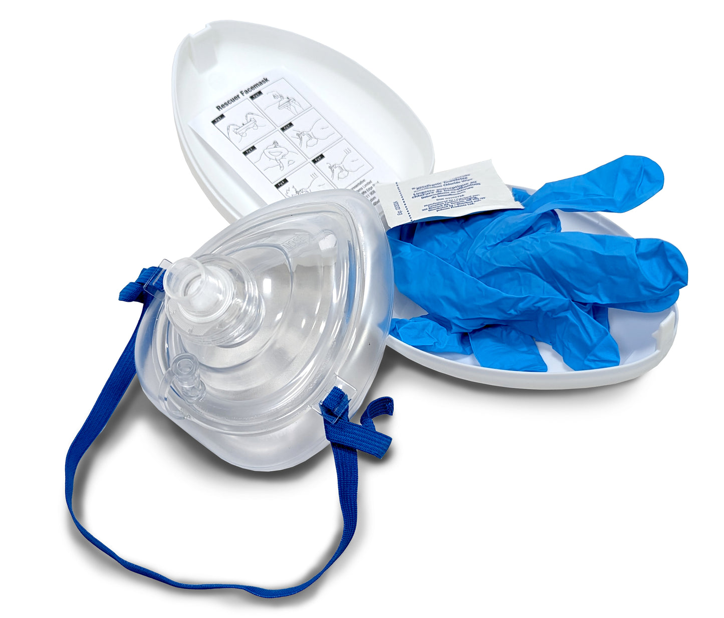 Rescuer® CPR mask with one way valve and clamshell case