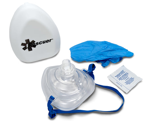 Rescuer® CPR mask with one way valve and clamshell case